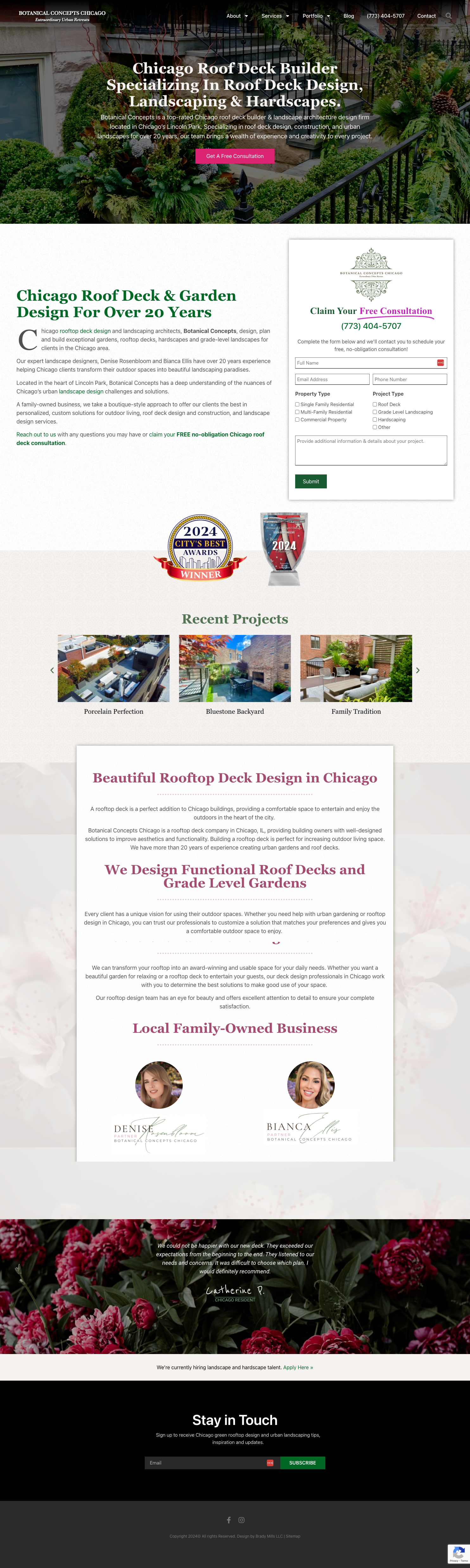 Botanical Concepts Chicago - Landscaping Website Design - Chicago Website Design - Architect Website