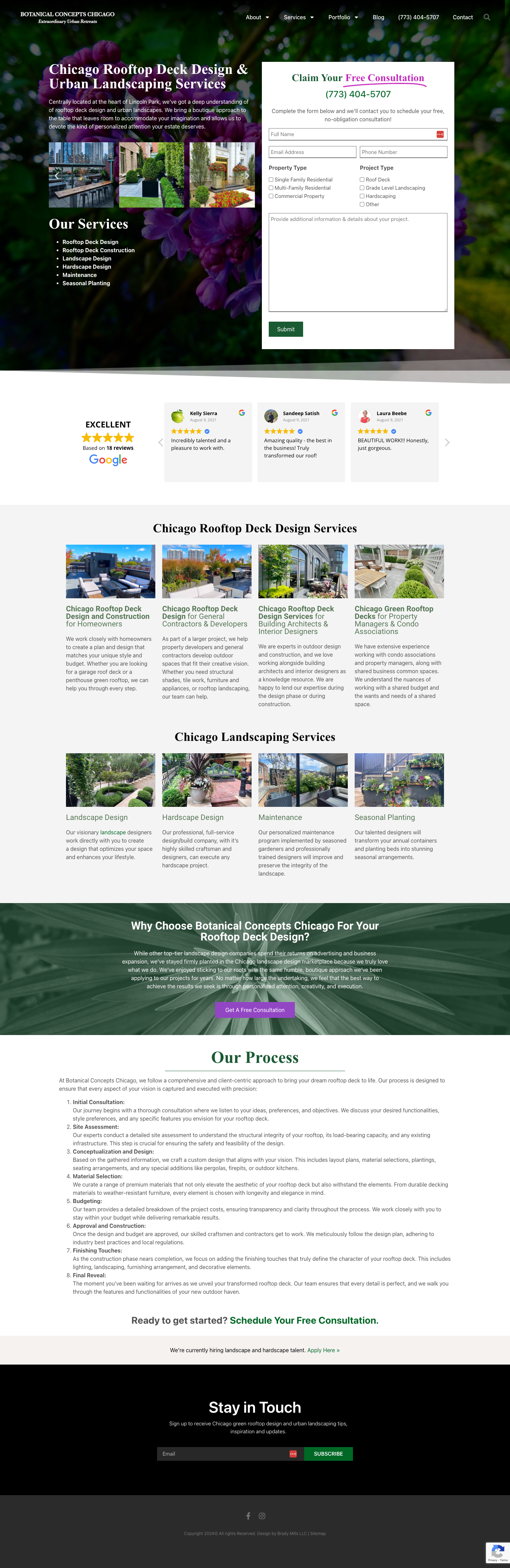 Botanical Concepts Chicago - Landscaping Website Design - Chicago Website Design - Architect Website